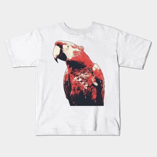 Macaw Parrot Illustration Vintage Colors Kids T-Shirt